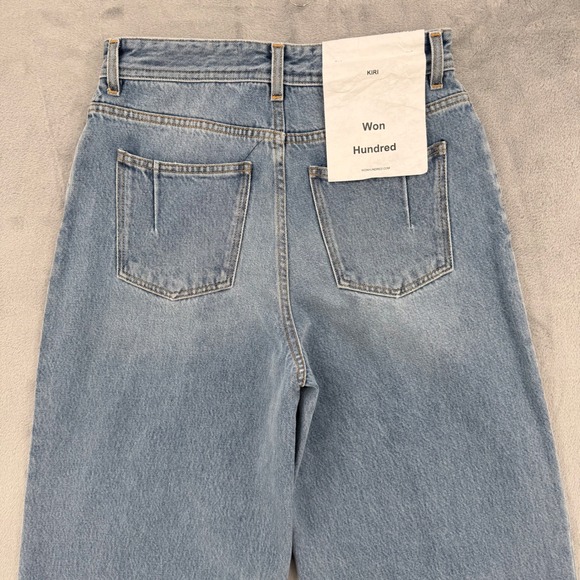 Won Hundred Kiri Wash 4 Denim Jeans Light Wash Wide Leg Made in Italy W28 L34 - Picture 12 of 16